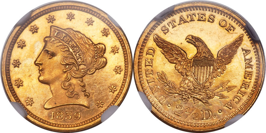 Seldom-Seen-Selections:-1859-Quarter-Eagle-With-Extremely-Rare-New-Reverse